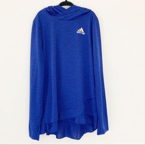 Girls Adidas Ruffled Melange Hoodie
